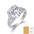 S925 Silver Exaggerated Stackable Moissanite Ring, Tarnish-Resistant, Light Luxury High-End-0-5