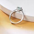 wholesale S925 Silver Adjustable Green Moissanite 1 Carat Bullhead Setting Ring with GRA Certificate-0-2