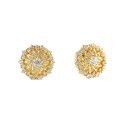 24K Gold-Plated 925 Sterling Silver Full-Diamond Snowflake Stud Earrings for Women, Wholesale-0-1