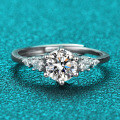S925 Silver Classic Six-Prong Moissanite Ring for Women-0-0