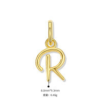 wholesale 925 Sterling Silver Irregular English Letter Pendant Ins Necklace For Women-R-Single Pendant/Gold
