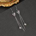 wholesale Sterling Silver S925, Tassel Earrings Fashion Long Butterfly Bead Earrings for Women, Korean Style Elegant Accessories, Temu Best-Selling Jewelry-0-3