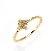 wholesale Pure Silver with 14K Gold Plating and White Zircon Dunli New Japanese-style Light Luxury Exquisite Women's Ring Manufacturer Wholesale-Light Luxury Japanese Women's Ring Mido No. 7