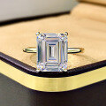 wholesale Metal material first, Zhuo Zhifan Jewelry's new 8*10 simulated emerald cut zircon ring with high carbon diamond princess square-0-0