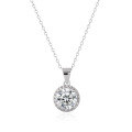 wholesale 925 Sterling Silver Moissanite Diamond Necklace for Women, New Trendy Summer Choker Chain Minimalist Luxury Small Design Pendant-0-3