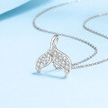 wholesale PT950 Gold-Plated 925 Sterling Silver Moissanite Necklace for Women, Fashionable Dolphin Tail Pendant, Versatile Gift, Hot Sale in Live Streaming-0-5