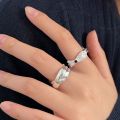 wholesale S925 Sterling Silver Minimalist Crossover Ring for Women, Small and Fashionable, Versatile and Unique Irregular Band, New Collection-0-3