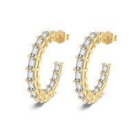 wholesale 925 Sterling Silver Earrings for Women, Bold and Exaggerated Design, Luxurious Princess Cut Zircon, Silver Needle Earrings for Women-DY110352-SK-WH 925 silver