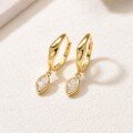 wholesale S925 Silver Gold Color Marquise Moissanite Earrings Simple and Luxurious Small Pendant Design Women's Best Seller-0-1