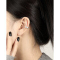 wholesale S925 Sterling Silver 742 Korean Version Minimalist Small Design Ins-style Unique Beaded Edge C-shaped Ear Clip for Women Without Piercings-0-3