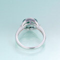 wholesale S925 Sterling Silver 25 Carat Small-Design Natural Moss Agate Ring with Green Moss Gemstone for Export-0-2
