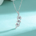 wholesale S925 Sterling Silver Moissanite Single 03ct Diamond-Studded Bean Pod Necklace Fashion Minimalist Light Luxury Collarbone Chain Wholesale-0-0