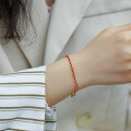 wholesale 10K Gold New Style Red Rope Bracelet for Women, Minimalist Woven Small Luxury Style Side Chain Anklet-0-4