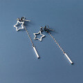 wholesale S925 Sterling Silver Five-Point Star Earrings for Women, Korean Style Two-Way Geometric Internet-Famous Tassel Earrings M01158-0-3