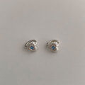 wholesale S925 Sterling Silver Blue Diamond Heart Ear Cuff Ins Style Fresh Design Heart-shaped Earrings for Women M04765-0-0