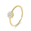 wholesale S925 Sterling Gold Plated Moissanite Flower Ring, Fade-Resistant and Stylish Small Ring-0-10