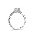 S925 Silver Oval Moissanite Ring 1 Carat Women's Cross-border Jewelry-0-3