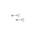 wholesale Sterling Silver Dainty Sweet Hollow Heart Stud Earrings for Women Students Small Threaded Bead Earrings G9550-0-4