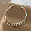 wholesale S925 Silver Nalan Small Fresh Sweet Ins Style Niche Design Exquisite Tassel Bead Red String Bracelet S7778-0-3