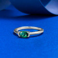 wholesale S925 Silver Plated Simulated Diamond 4*6mm Nano Green Ring, Fashionable and Versatile-0-1