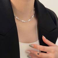 wholesale S925 Sterling Silver Italian Filigree Pig Nose Necklace for Women, Korean New Style Popular Heavy Work Choker Collarbone Chain-Sterling silver (39+25CM long, adjustable for multiple wearing styles)