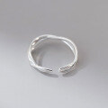wholesale S925 Sterling Silver Fresh and Sweet Ins Style Niche Design Three-Layer Cross Ring R02204-0-4