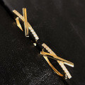 wholesale S925 Sterling Silver 18k Gold Plated Minimalist X Geometric Design Cross Ear Clasp for Women, Versatile and Unique-0-2