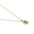 wholesale [9k Gold Material] Yili Jewelry 23 Spring New Jewelry Factory Wholesale Japanese Retro Style Square Emerald Necklace-0-4