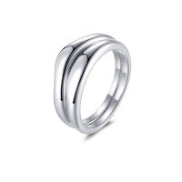 wholesale 925 Sterling Silver Cross-Border Women's and Men's Minimalist Niche Matching Rings, Electroplated 18K Gold Jewelry Women's Matching Rings Temu Europe and America-Gold US size 5