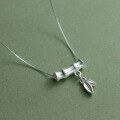 wholesale S925 Silver Fresh and Sweet Ins Style Niche Design Minimalist Bamboo Joint Leaf Necklace Y01803-0-5