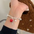 wholesale S925 Sterling Silver Berry Worry-Free Bracelet for Women, New Edition Korean Version Small and Fashionable Fresh Strawberry Bangle-0-3