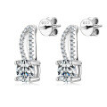 S925 Sterling Silver D-color Moissanite Bow Earrings-0-34