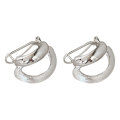 wholesale S925 Sterling Silver Heavy Work Double-Layer Frosted Ear Clasp High-End Women's Light Luxury Brushed Arc Earrings Fashionable Trendy Hoop Earrings-0-4