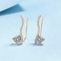 wholesale [] S925 Sterling Silver Moissanite Line Heart Earrings for Women, Fashionable and Advanced with a Cool Sense-0-0