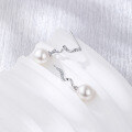 wholesale Sterling Silver Pearl Earrings for Women, Luxury Minimalist Wave Pattern Shell Pearl Stud Earrings-0-1