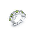 wholesale S925 Silver Luxury Designer Natural Diopside Ring, Prosperity Series Gemstone Ring-0-5