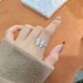 wholesale S925 Sterling Silver Butterfly Ring for Women, Small and Exquisite, Light Luxury, Elegant and Versatile with a High-End Feel, Adjustable Index Finger Ring-0-3