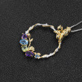 wholesale S925 silver designer secret garden pendant with a high-end feel, Chinese-style natural gemstone necklace-0-2