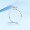 wholesale Pt950 plated S925 silver ring with radiant cut moissanite, direct from manufacturer wholesale-0-2