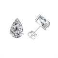 wholesale S925 Sterling Silver Cross-Border Wholesale 1-Carat High-End Teardrop Moissanite Stud Earrings Jewelry-0-3