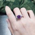 wholesale S925 Sterling Silver Aquamarine Ring with Amethyst Shank and Micro-Paved Setting for Live Streaming Wholesale-0-1