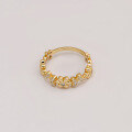 wholesale S925 Silver Plated 14K Gold Floral Design White Zircon Ring, Fresh, Sweet and Cute Style-0-2