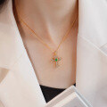 wholesale S925 sterling silver full-body cross pendant necklace, ins retro style, unique and versatile, trendy and niche-0-4