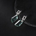 wholesale 925 Sterling Silver Green Amethyst Earrings, Luxuriously High-End Set with an Uniquely Shaped Colored Gemstone Earrings-0-2