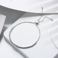 wholesale S925 Sterling Silver Tennis Chain with Blue Zirconia Round Stones, Factory Direct Wholesale-0-2