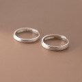 wholesale S925 Silver Frosted Plain Couple Ring Korean Style Geometric Elegant Accessory R00167-0-2