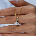 14K Gold Plated 925 Silver Moissanite Pendant Necklace for Women, Cross-Border Dropshipping-0-2