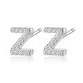 wholesale Metal material: 925 Sterling Silver Earring type: Stud Earrings Style: Luxury, High-end Feature: Inlaid with Zircon Design: 26 Letters Target audience: Women Use: Cross-border wholesale-0-30