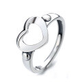 wholesale S925 Sterling Silver Retro Korean Style Hollow Heart Ring, Ins Internet Famous Trendy Versatile Open Adjustable Ring for Women-0-4