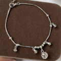wholesale 925 Sterling Silver Palace-style Hollow Bell Bracelet Anklet for Best Friend, Niche Luxury Elegant Jewelry S6535-0-5
